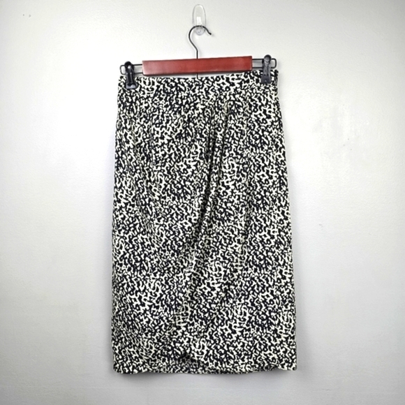 LUCY PARIS Claire Gathered Skirt Faux Wrap White Black Womens Size XS - Picture 3 of 16